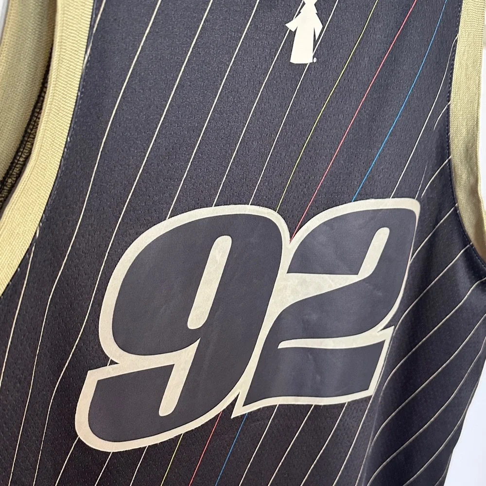 Dutch Bros Mens Black and Tan Basketball Jersey Size M - Picture 6 of 10